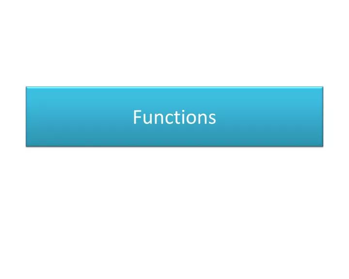 functions