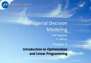 managerial decision modeling