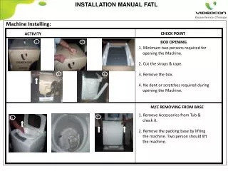 INSTALLATION MANUAL FATL