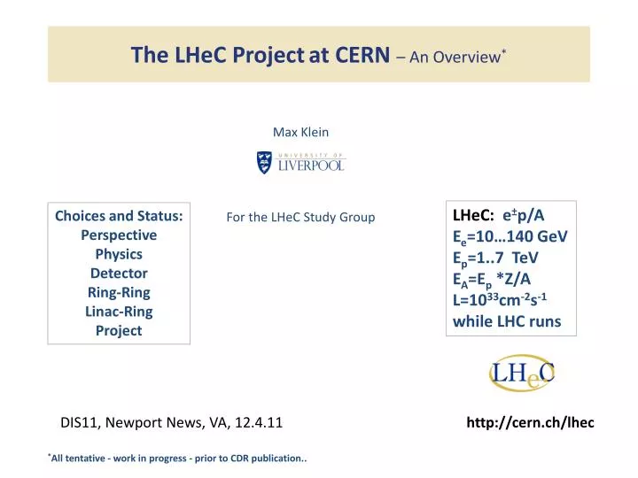 t he lhec project at cern an overview