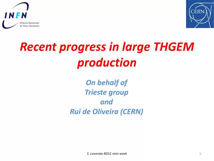 recent progress in large thgem production