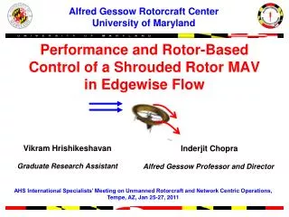 Performance and Rotor-Based Control of a Shrouded Rotor MAV in Edgewise Flow