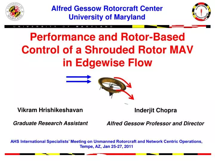 performance and rotor based control of a shrouded rotor mav in edgewise flow