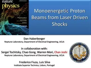 Monoenergetic Proton Beams from Laser Driven Shocks