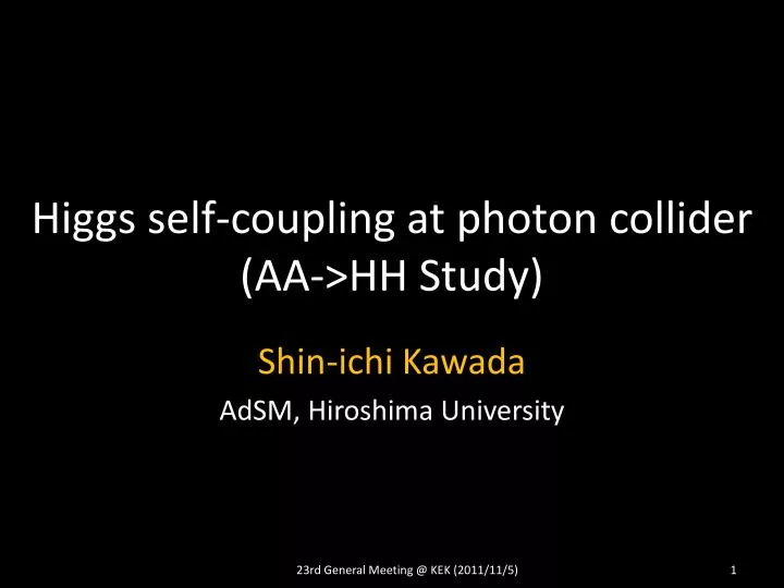 higgs self coupling at photon collider aa hh study