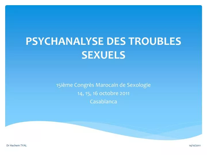 psychanalyse des troubles sexuels