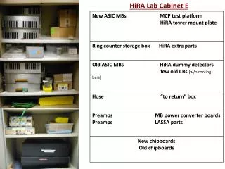 HiRA Lab Cabinet E