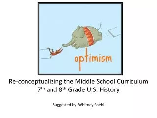 Re-conceptualizing the Middle School Curriculum 7 th and 8 th Grade U.S. History