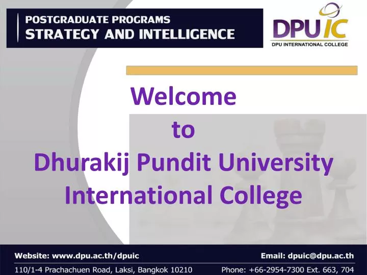 welcome to dhurakij pundit university international college