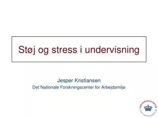 st j og stress i undervisning