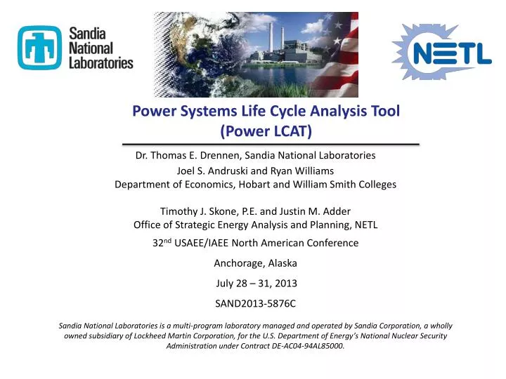 power systems life cycle analysis tool power lcat