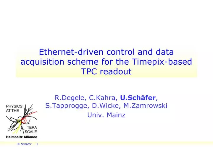 ethernet driven control and data acquisition scheme for the timepix based tpc readout