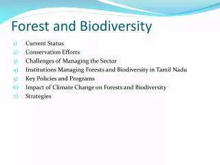 Forest and Biodiversity