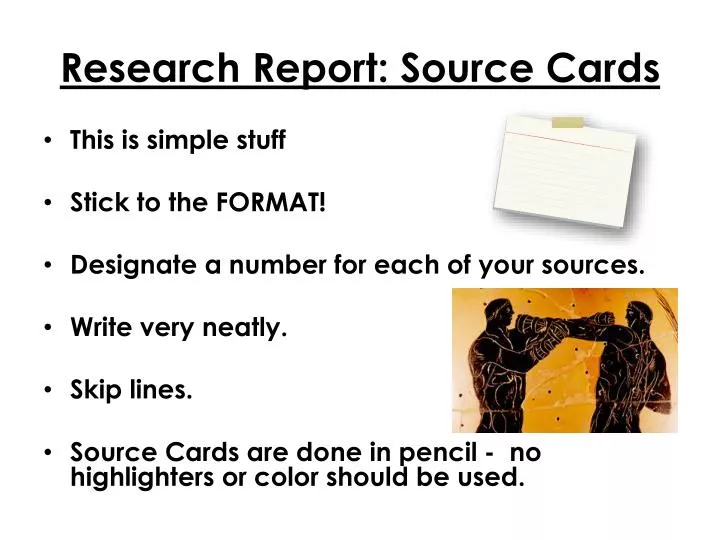 research report source cards