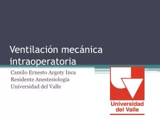 Ventilación mecánica intraoperatoria