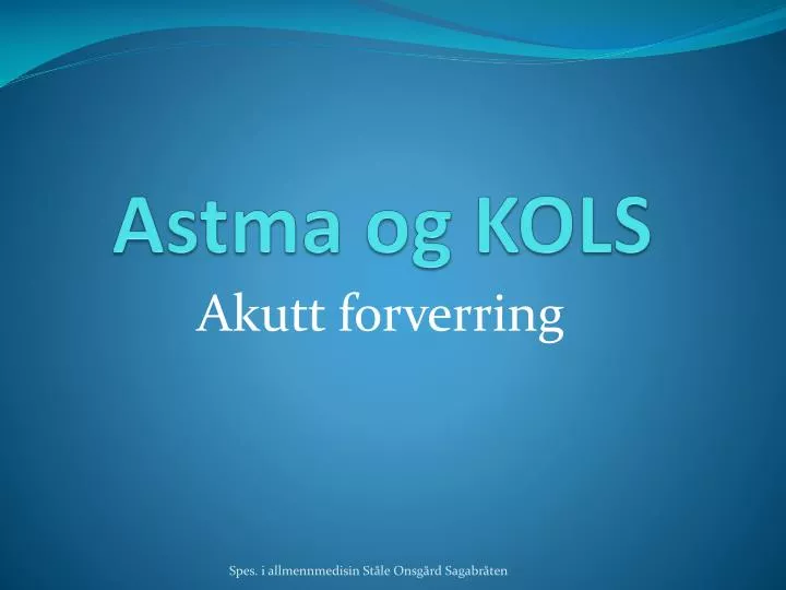 astma og kols