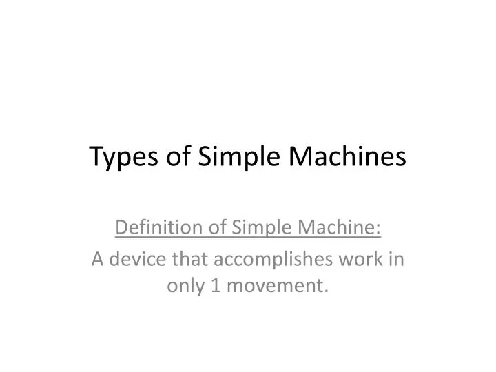 types of simple machines