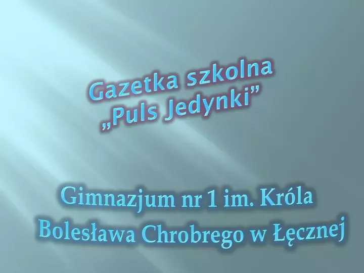 g azetka szkolna puls jedynki