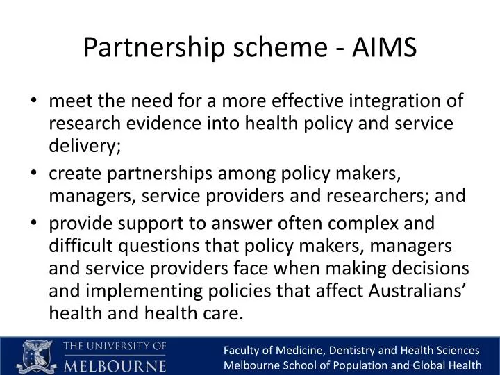 partnership scheme aims