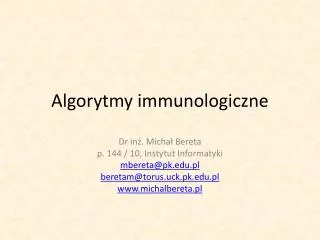 Algorytmy immunologiczne