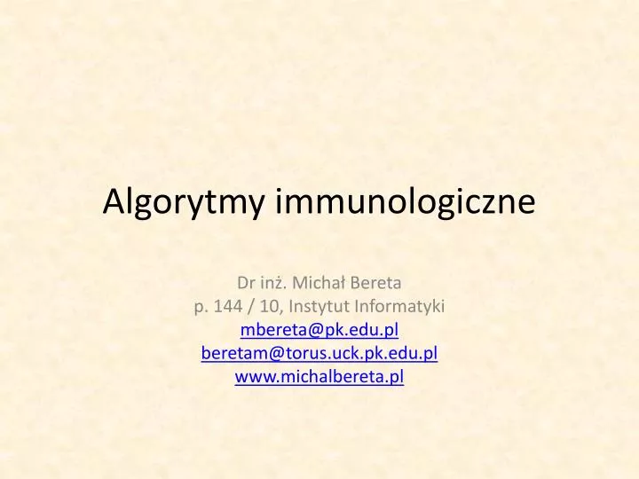 algorytmy immunologiczne