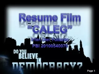 Resume Film “CALEG”