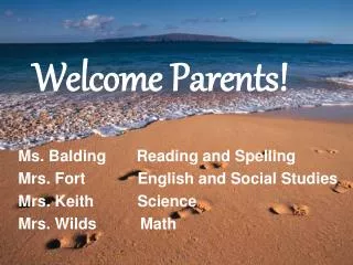 Welcome Parents!