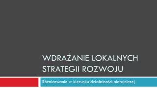 Wdrażanie lokalnych Strategii Rozwoju