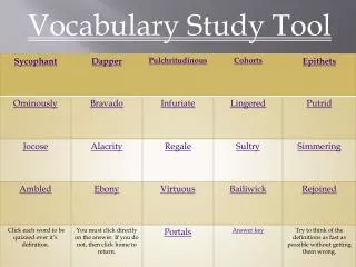 Vocabulary Study Tool