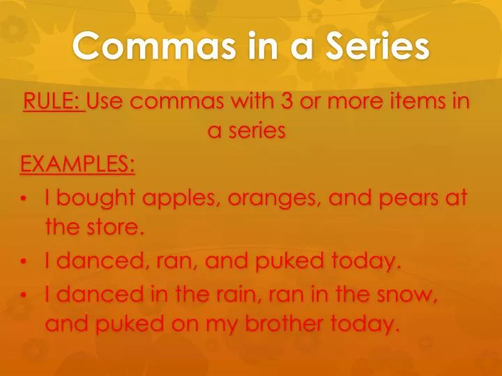 commas in a series