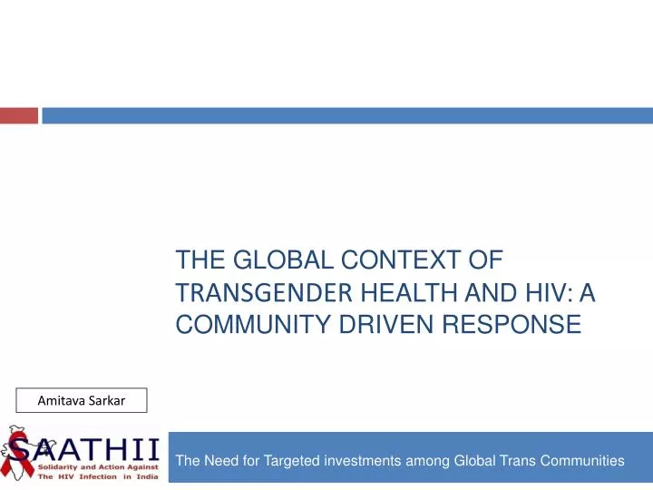 the global context of transgender health and hiv a community driven response