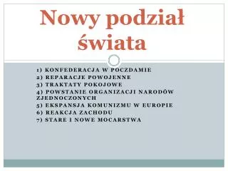 nowy podzia wiata