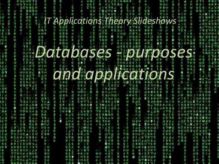 it applications theory slideshows