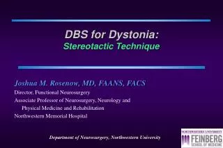 DBS for Dystonia : Stereotactic Technique