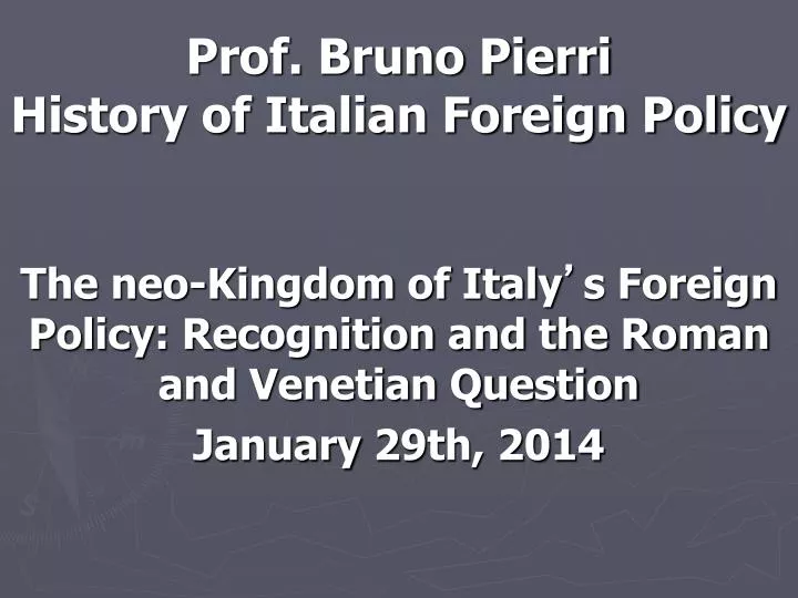 prof bruno pierri history of italian foreign policy