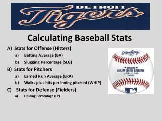 Calculating Baseball Stats