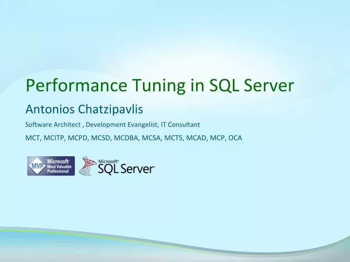 performance tuning in sql server