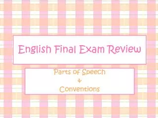 English Final Exam Review