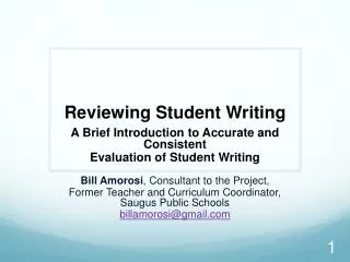 Reviewing Student Writing