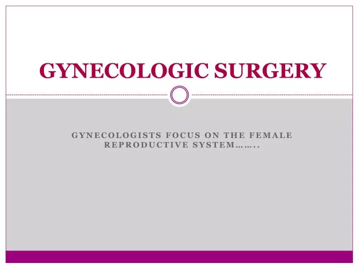gynecologic surgery