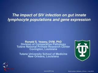 The impact of SIV infection on gut innate lymphocyte populations and gene expression