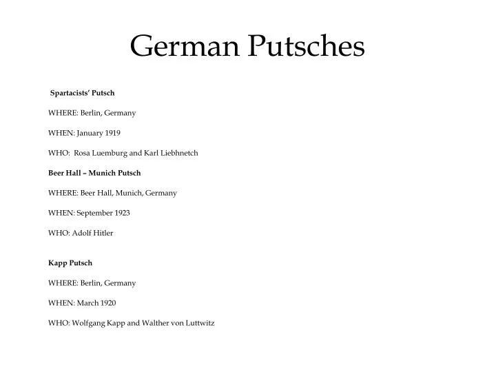 german putsches