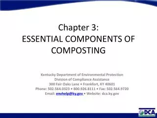 Chapter 3: ESSENTIAL COMPONENTS OF COMPOSTING