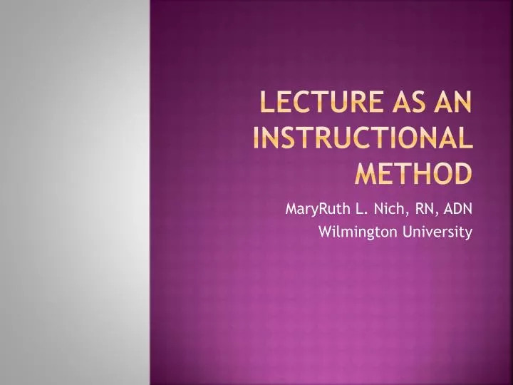 lecture as an instructional method