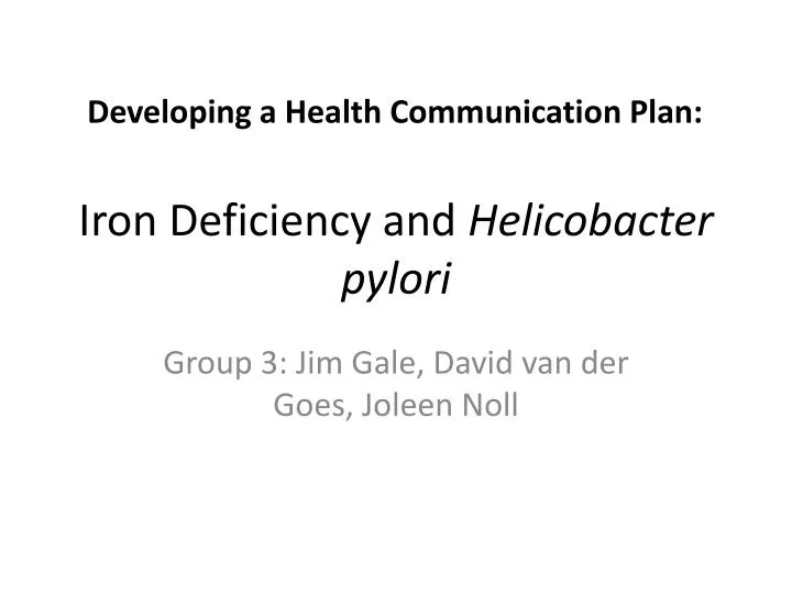 iron deficiency and helicobacter pylori
