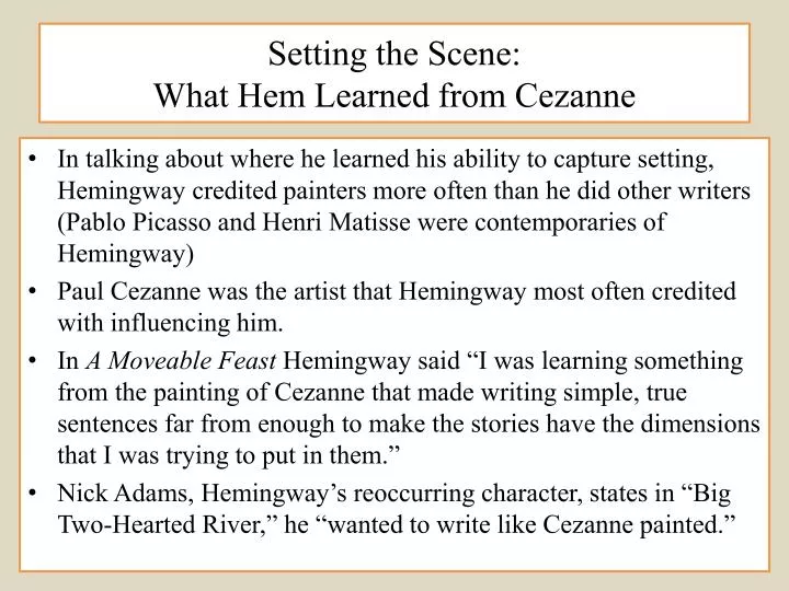 setting the scene what hem learned from cezanne