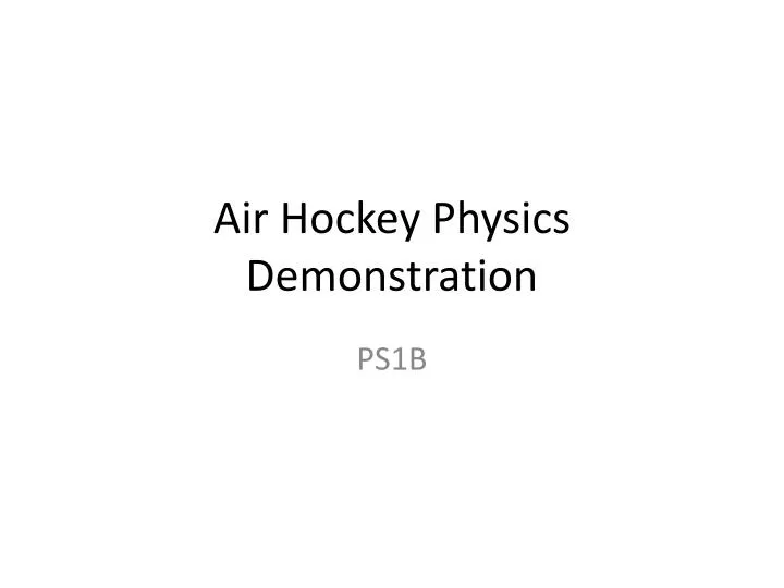 air hockey physics demonstration