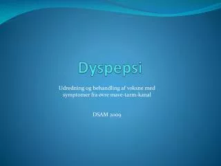 Dyspepsi