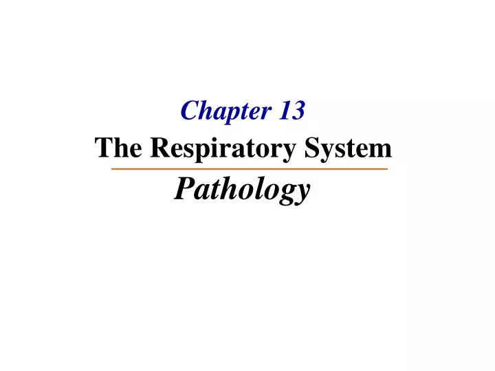 chapter 13 the respiratory system pathology