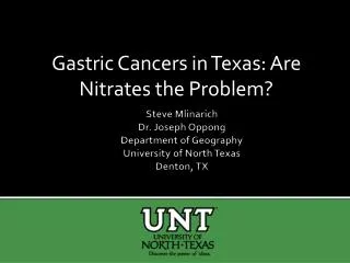 Steve Mlinarich Dr. Joseph Oppong Department of Geography University of North Texas Denton, TX